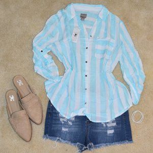 NWT Blue and White Stripe Chico's Shirt
